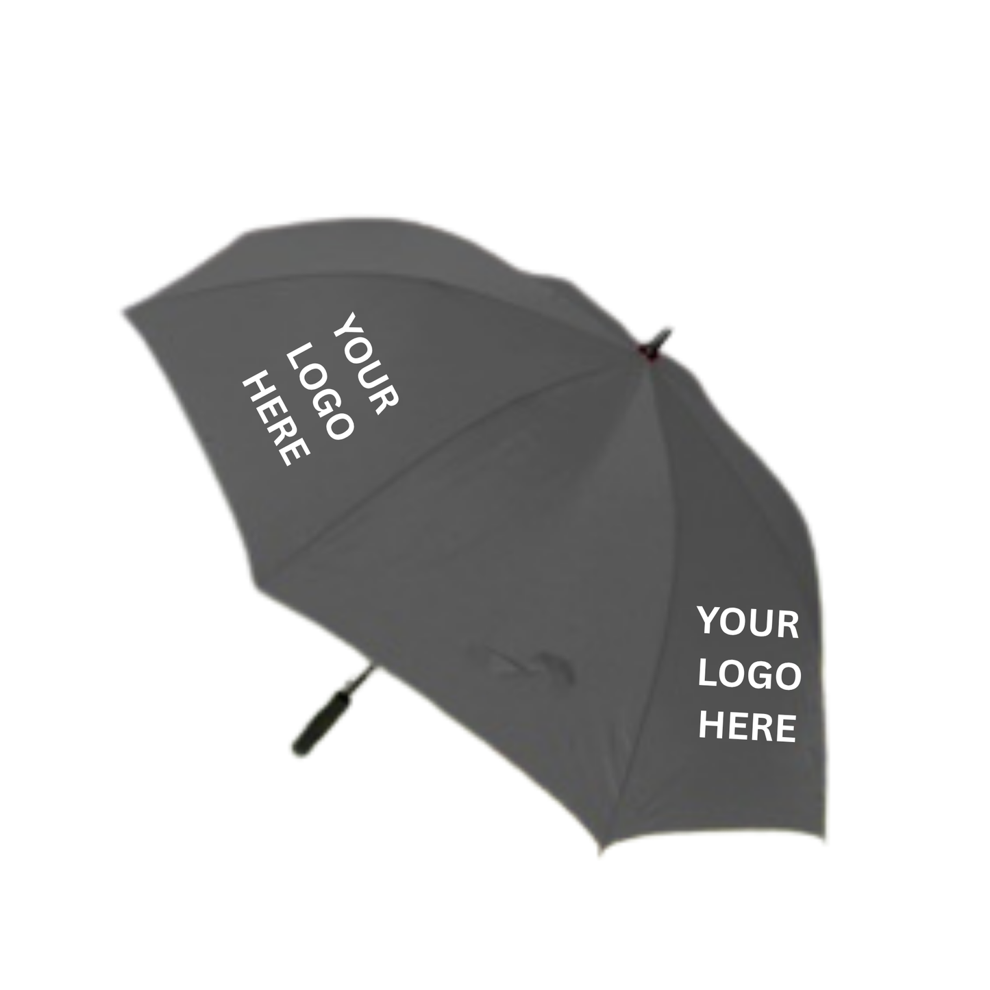 Grey umbrella with space for customization on a white background