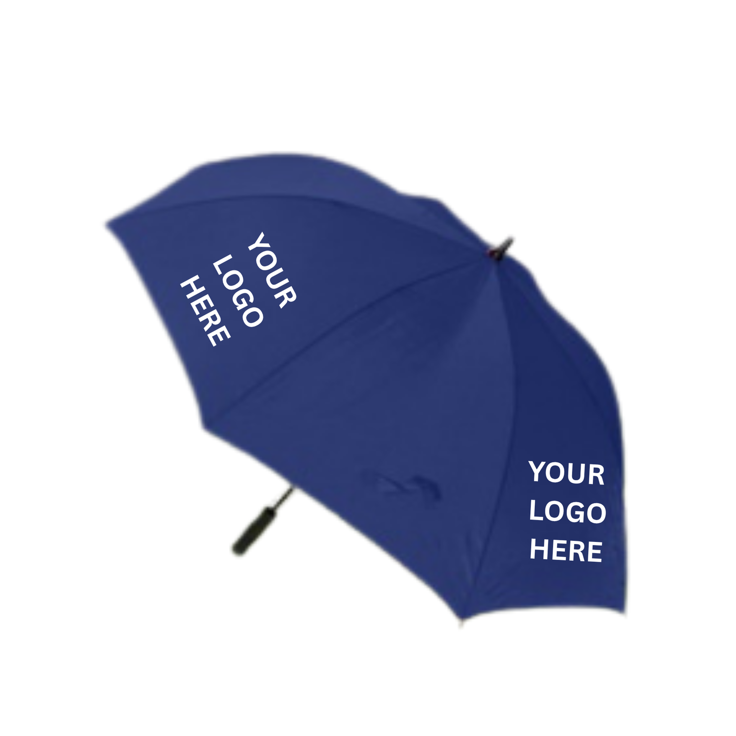 Navy Blue umbrella with space for customization on a white background