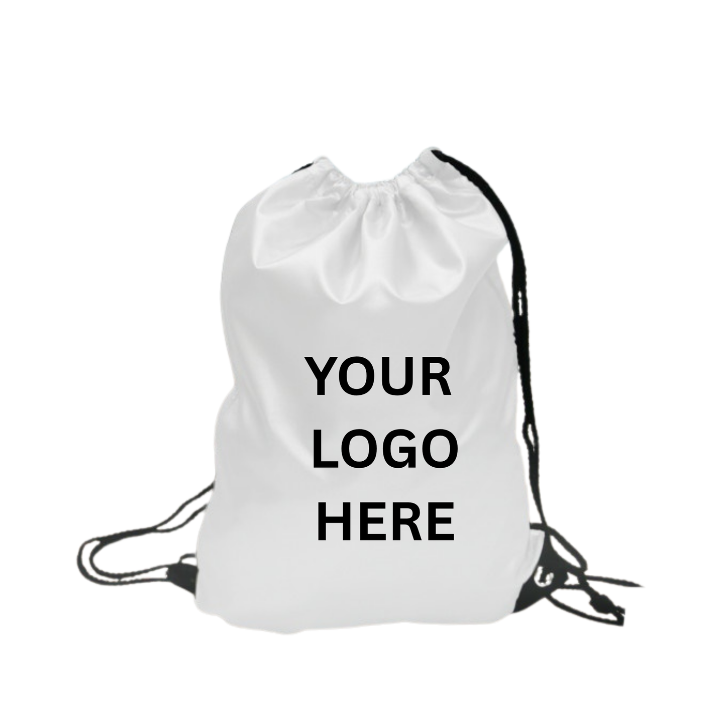 White drawstring bag to add your own logo on 